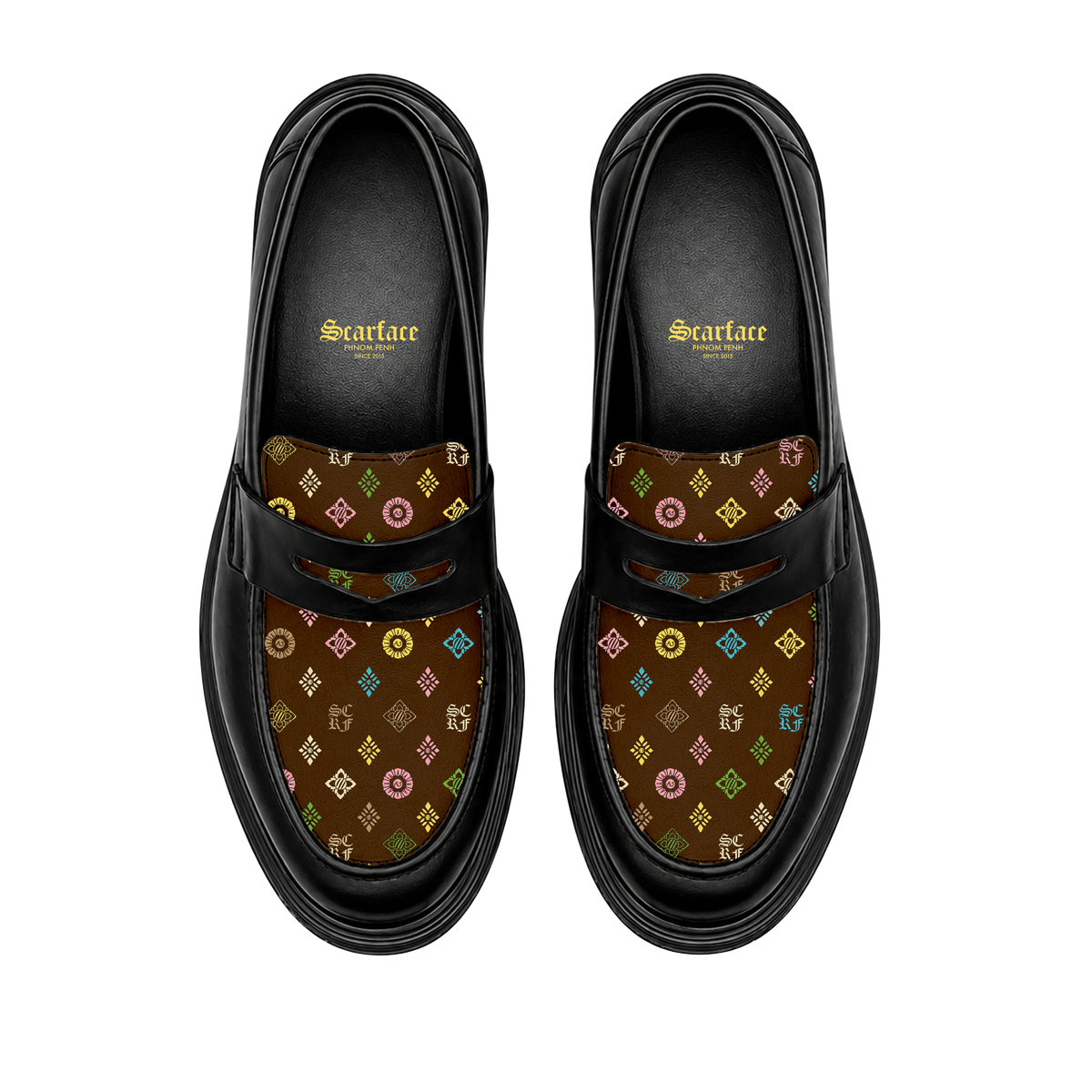 SCRF MONOGRAM LOAFER BROWN